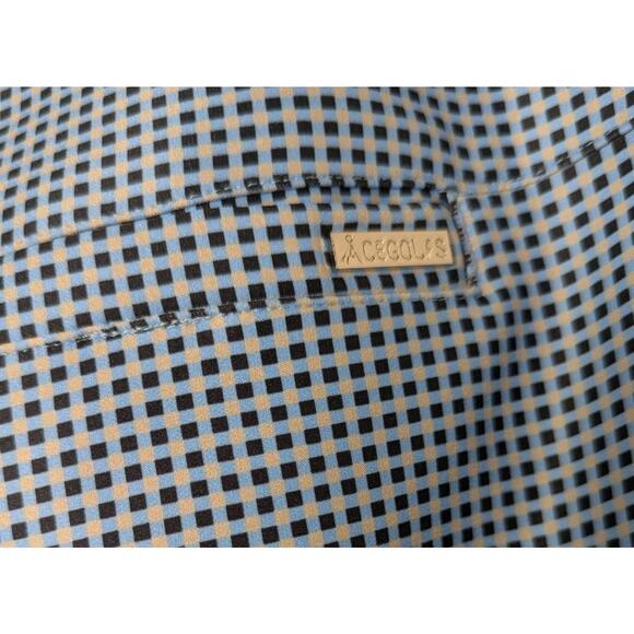 Cegolfs Golf Pants Blue Check Women's Size L Stretch Pockets Athletic - Picture 6 of 9